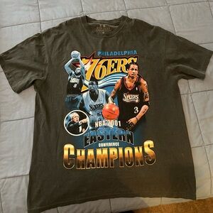 Philadelphia 76ers NBA 2001 Eastern Conference Champions Black Graphic Tee